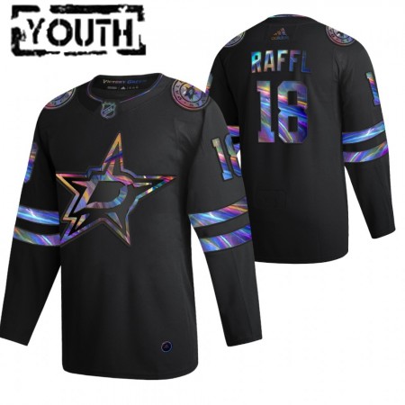 Dallas Stars Dresy Michael Raffl 18 2021-22 Duhová holografická Černá Authentic - Dětské